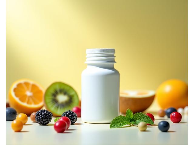 Supliment multivitaminic de înaltă calitate, ambalaj elegant deschis, cu pastile și ingrediente naturale.